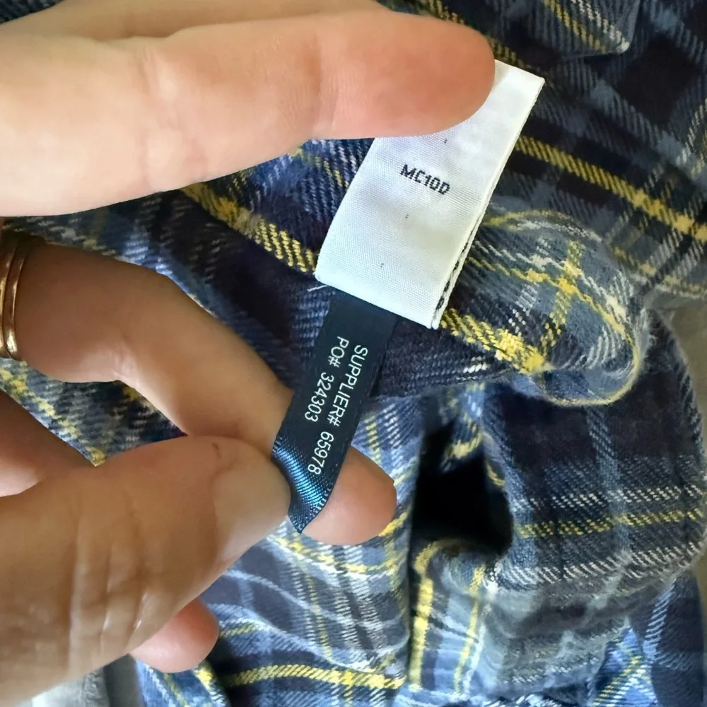 Ralph Lauren Men's Navy and Yellow Plaid Shirt